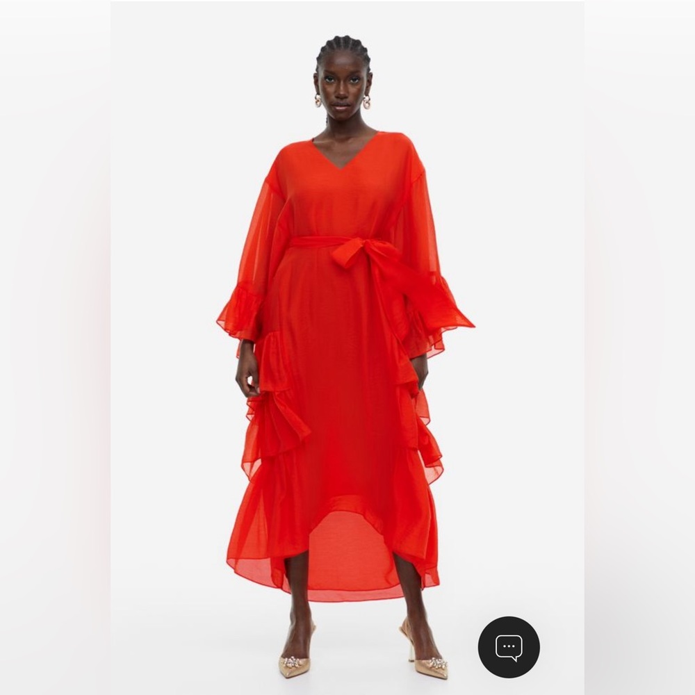 H&M Flounce Trim Kaftan Dress
